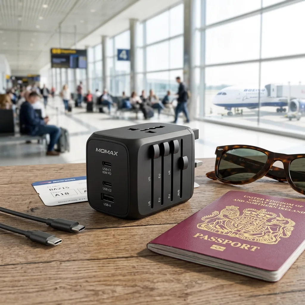 หัวแปลงปลั๊กไฟ Universal Travel Adapter: เสียบได้ทั่วโลก พร้อมพอร์ตชาร์จเร็วในตัว