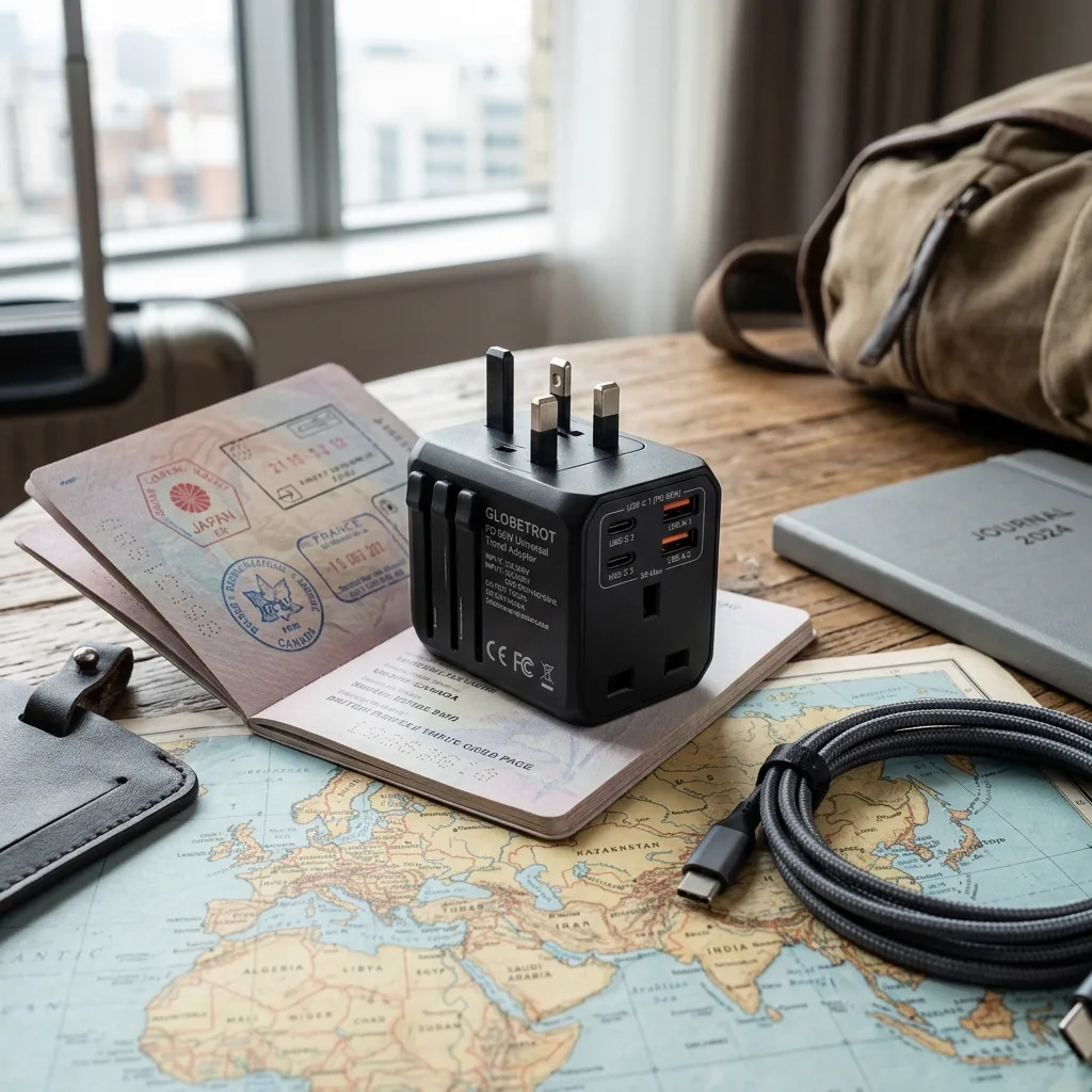 หัวแปลงปลั๊กไฟทั่วโลก Universal Travel Adapter พร้อมพอร์ตชาร์จเร็ว Type-C พกตัวเดียวเที่ยวได้ทุกประเทศ